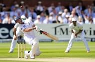 Andrew Strauss avoids a short ball from South Africa's Morne Morkel